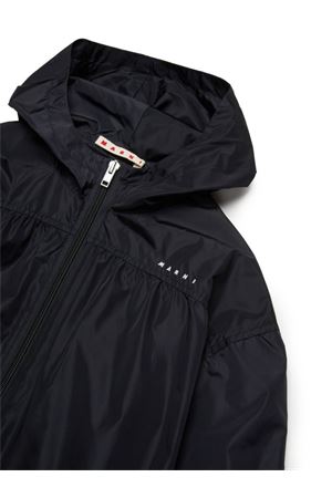 Cappotto con cappuccio con stampa logo MARNI KIDS | M01419M00UX0M900